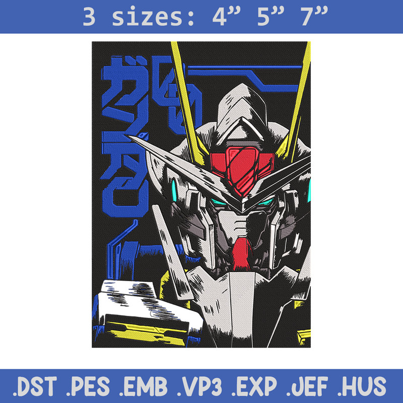 Gundam robot Embroidery Design, Gundam Embroidery, Embroidery File, Anime Embroidery,Anime shirt, Digital download.jpg