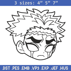 gyomei chibi embroidery design,demon slayer embroidery,embroidery file,anime embroidery,anime shirt, digital download