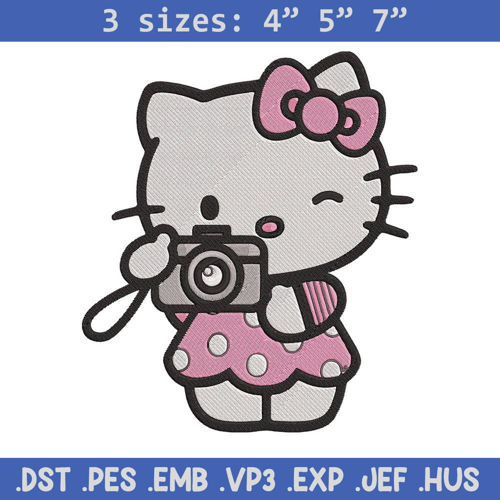 Hello kitty camera Embroidery Design, Hello kitty Embroidery, Embroidery File, Anime Embroidery, Digital download.jpg