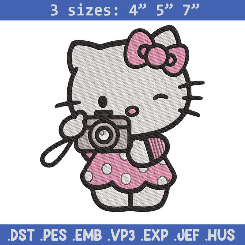 Hello kitty camera Embroidery Design, Hello kitty Embroidery, Embroidery File, Anime Embroidery, Digital download.jpg