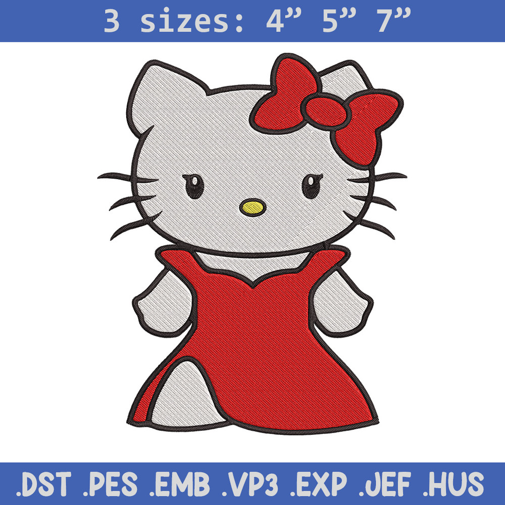 Hello kitty dress Embroidery Design, Hello kitty Embroidery, Embroidery File, Anime Embroidery, Digital download.jpg
