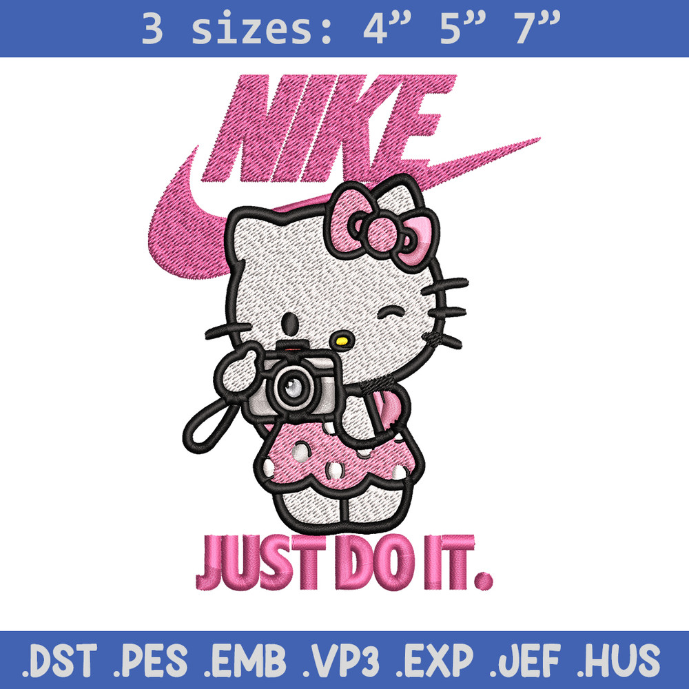Hello kitty Nike Embroidery design, hello kitty cartoon, Embroidery, Nike design, Embroidery file, Instant download.jpg