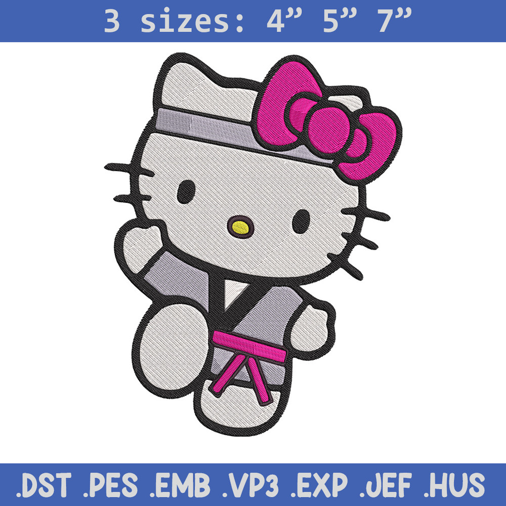 Hello kitty Taekwondo Embroidery Design, Hello kitty Embroidery, Embroidery File, Anime Embroidery, Digital download.jpg