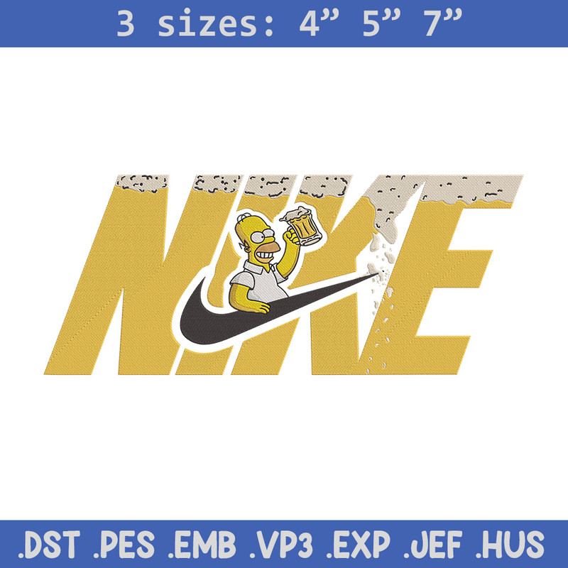 Homer x nike Embroidery Design, Simpson Embroidery, Embroidery File, Nike Embroidery, Anime shirt, Digital download.jpg