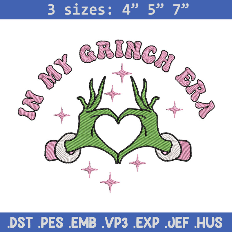 In my Grinch era embroidery design, Grinch embroidery, Chrismas design,Embroidery shirt,Embroidery file,Digital download.jpg