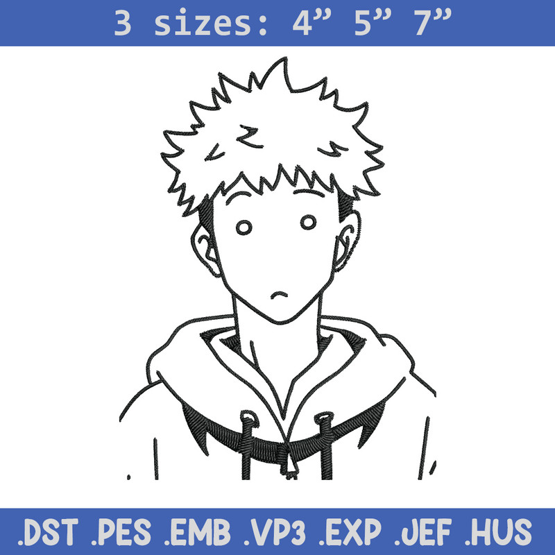 Itadori Yuji Embroidery Design,Jujutsu Embroidery, Embroidery File, Anime Embroidery, Anime shirt, Digital download.jpg