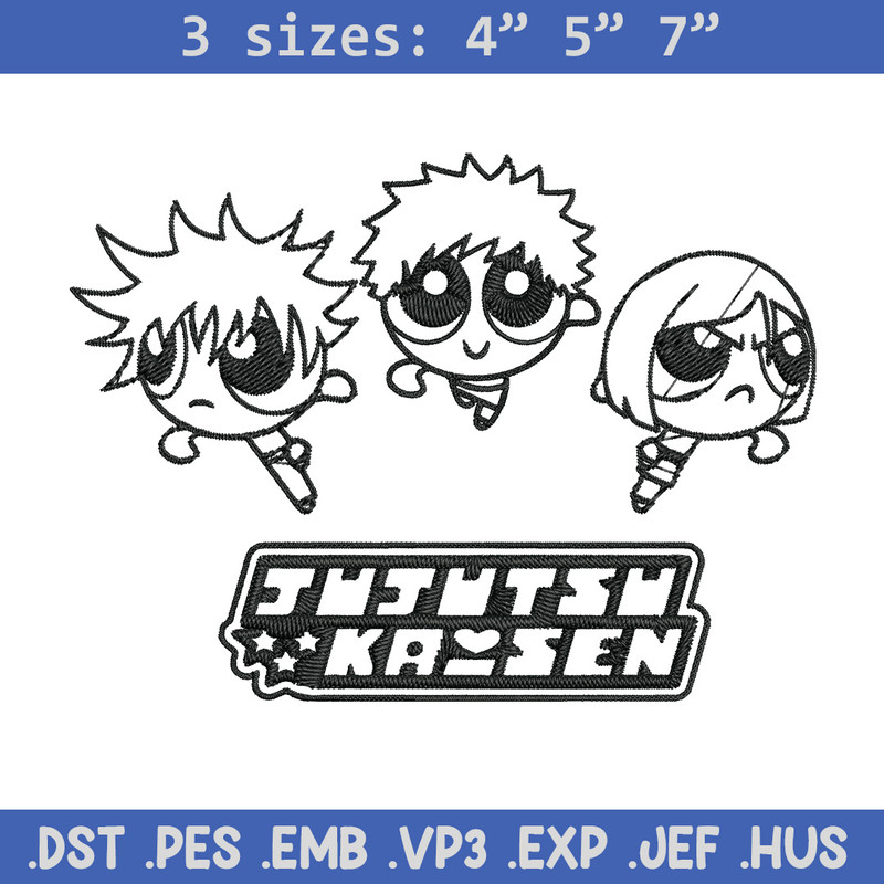 Jujutsu chibi Embroidery Design, Jujutsu Embroidery, Embroidery File, Nike Embroidery, Anime shirt, Digital download.jpg
