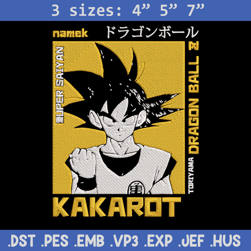 Kakarot Embroidery Design, Dragonball Embroidery, Embroidery File, Anime Embroidery, Anime shirt, Digital download.jpg