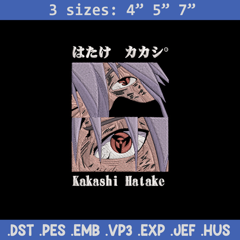 Kakashi hatake Embroidery Design, Naruto Embroidery, Embroidery File, Anime Embroidery,Anime shirt, Digital download.jpg