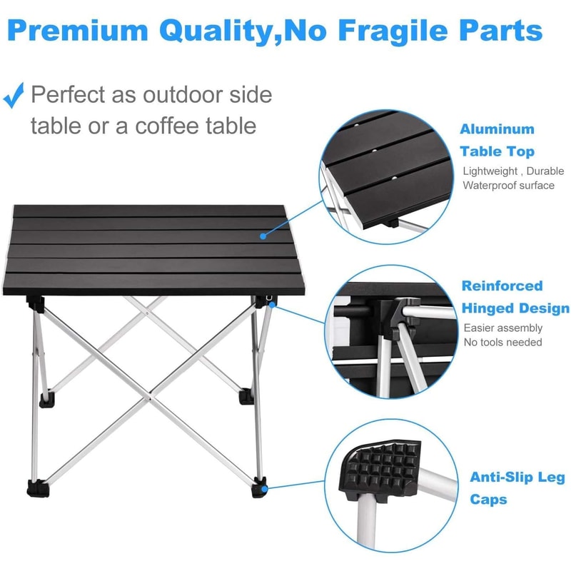 Ultralight Portable Folding Camping Table High Strength Aluminum Alloy For Outdoor BBQ Picnic 2