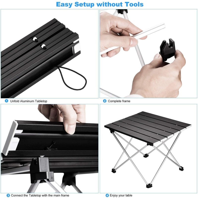 Ultralight Portable Folding Camping Table High Strength Aluminum Alloy For Outdoor BBQ Picnic 3