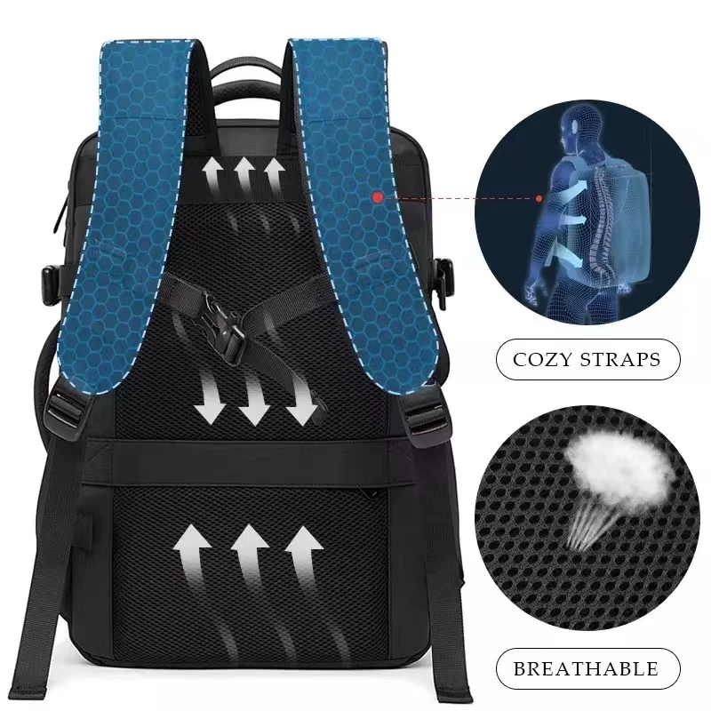 BANGE Travel Backpack Men Business Expandable USB Large Capacity Laptop Waterproof Fashion Backpack