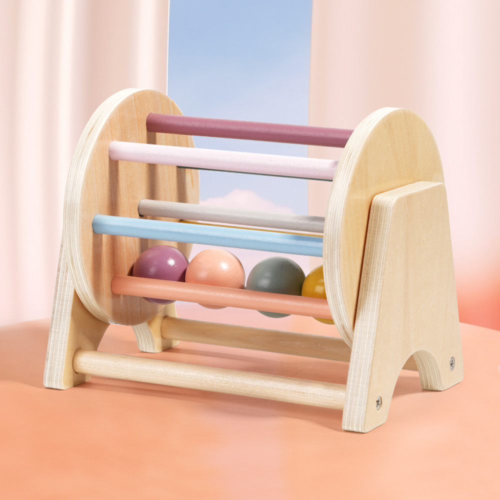 Baby Montessori Wooden Spinning Drum Toy For Early Education Ideal Developmental Gift For 13YearOld 2
