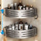Aluminum Shower Storage Rack NoDrill Corner Shelf with Plastic Hook Towel Bar for Bathroom