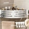 Aluminum Shower Storage Rack NoDrill Corner Shelf with Plastic Hook Towel Bar for Bathroom