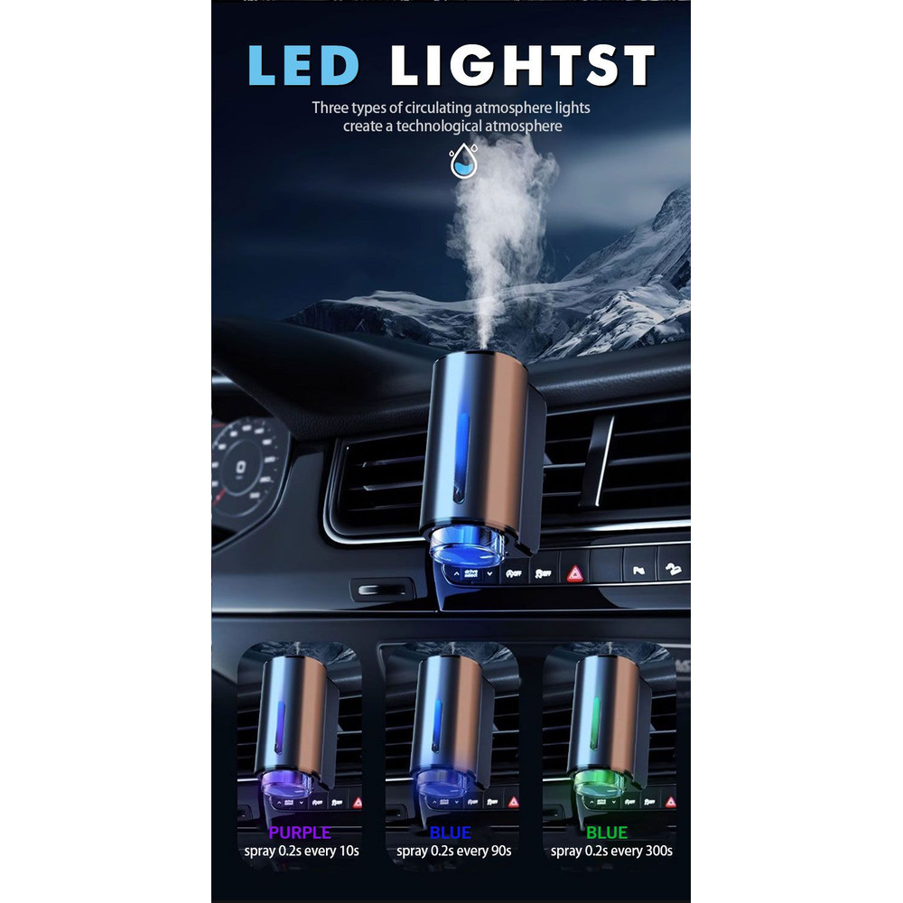 Car Electric Air Diffuser Aromatherapy Vent Humidifier Mist Air Freshener For Odor Removal 14
