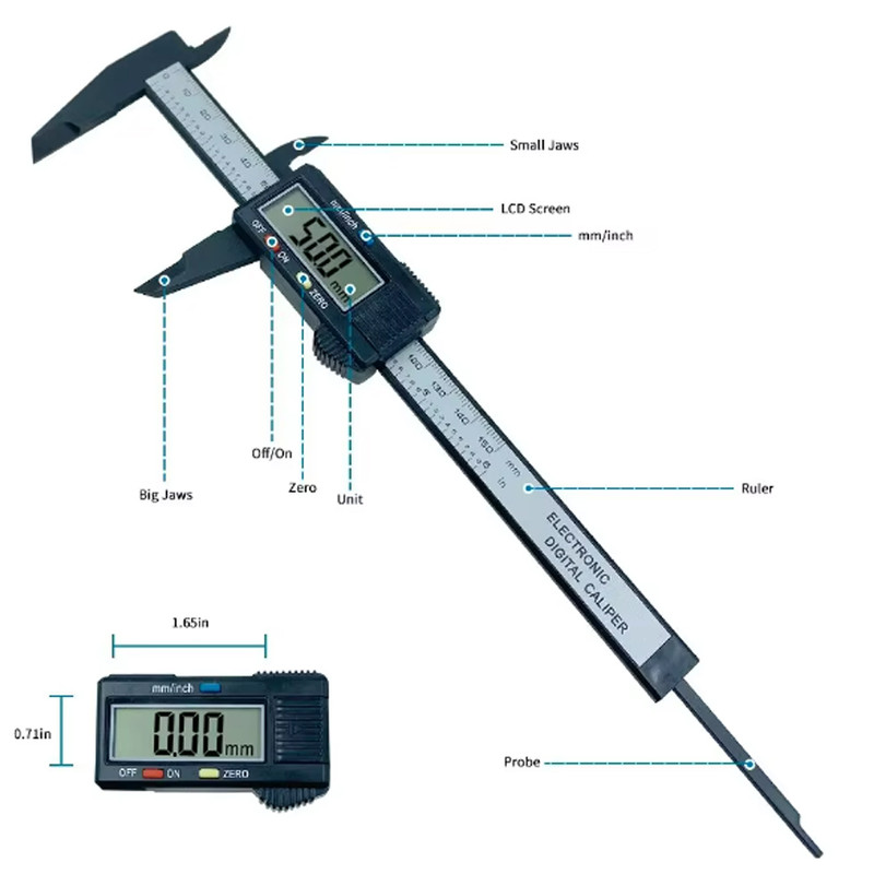 Digital Ruler Tool High-Accuracy Electronic Caliper for Professional & DIY Measurements