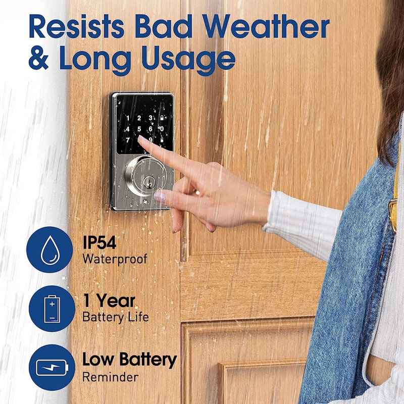 Keyless Entry Door Lock With Touchscreen Keypads Smart Lock With Password 4