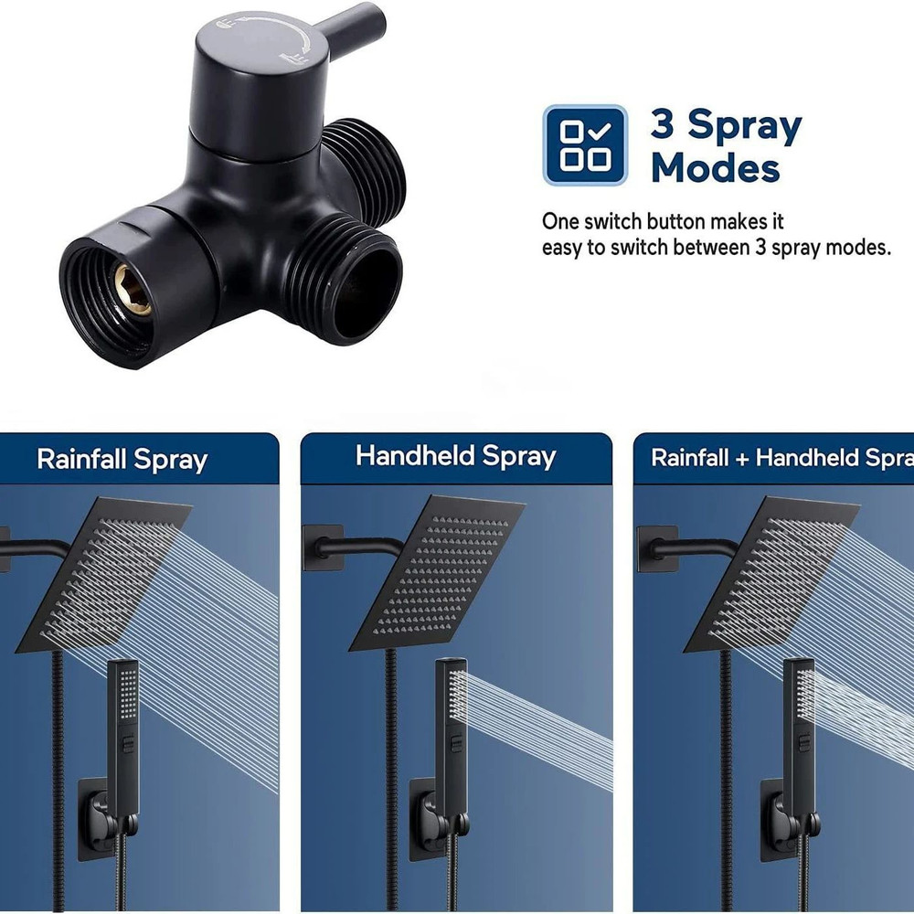 ChromePlated Concealed Stainless Steel Shower Set With Extended Lever Arm Modern Bathroom Upgrade 3