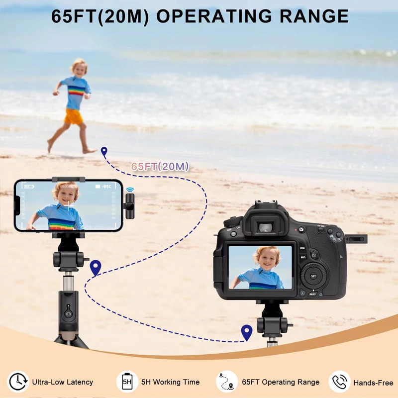 Dual Wireless Microphone With Noise Reduction ClipOn Lavalier Mic For Streaming Vlogging  Recording