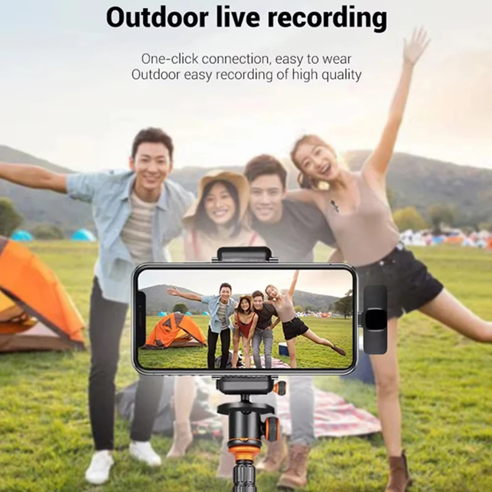 Dual Wireless Microphone With Noise Reduction ClipOn Lavalier Mic For Streaming Vlogging  Recording