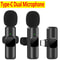Dual Wireless Microphone With Noise Reduction ClipOn Lavalier Mic For Streaming Vlogging Recording
