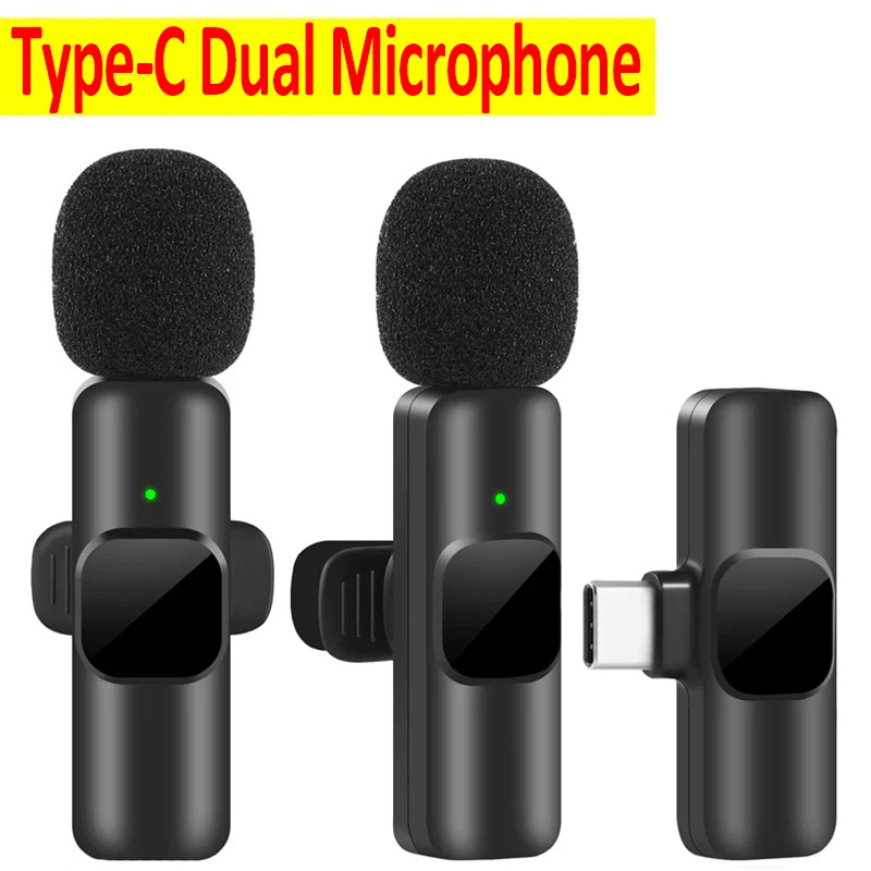 Dual Wireless Microphone With Noise Reduction ClipOn Lavalier Mic For Streaming Vlogging  Recording