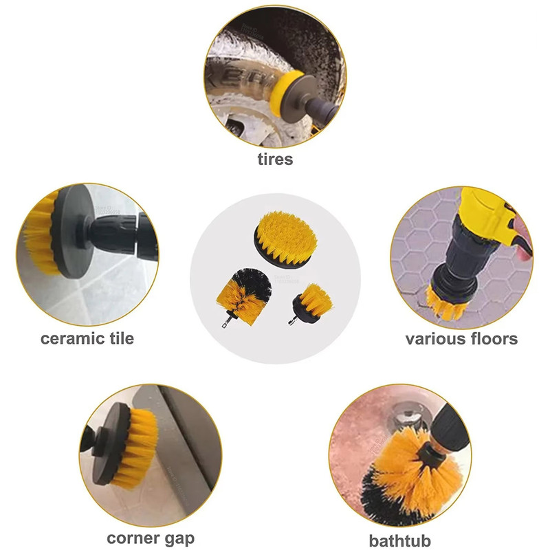 New Car Cleaning Brushes Kit Automotive Detailing Tools for Cars Electric Drill Brush  Dust Clean