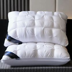 bonenjoy high-quality sleep pillow, soft cotton hotel bed pillow for deep neck support and breathable comfort