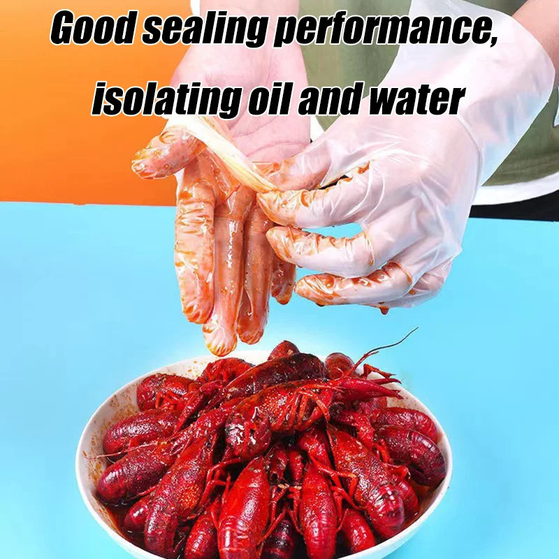 Disposable TPE Gloves 100Pack Latex Free Powder Free Perfect For KitchenBathroom CleaningDurable 1