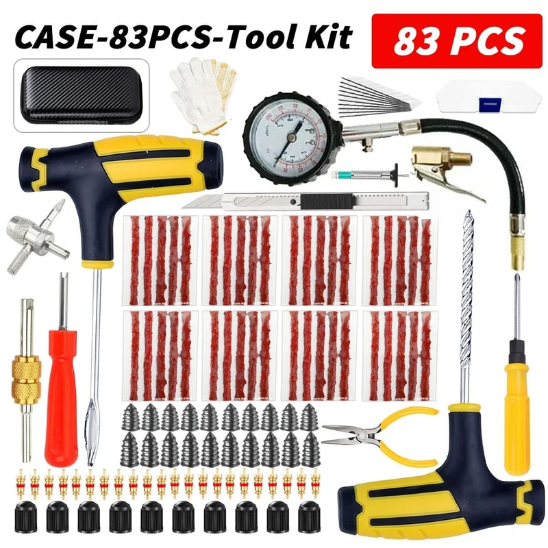 Universal Car Tire Repair Tool Set Emergency Kit For Motorcycle Electric Vehicle And Vacuum Tire Qu 12