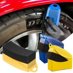 car wheel polishing & waxing sponge brush – abs plastic tire dressing applicator pad for detailing & cleaning