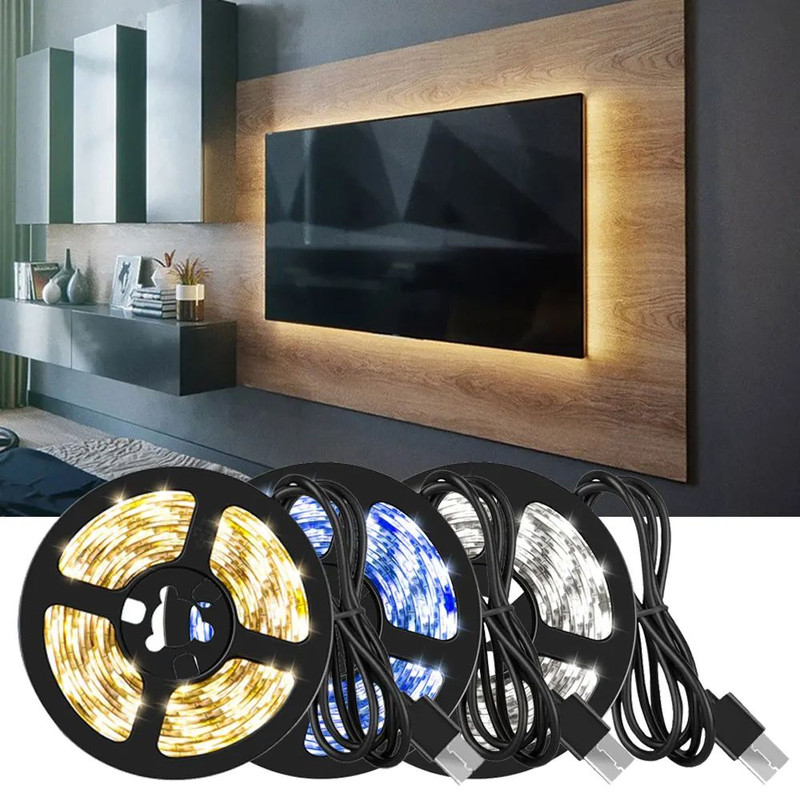 USB LED Strip Lights Ambient Neon Wall Lamps For Bedroom Closet And Holiday Decor 0