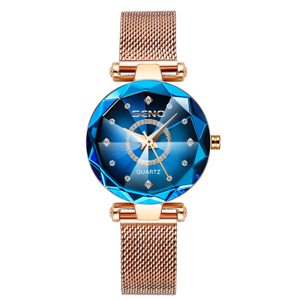 Ocean Star Womens Crystal Watch Luxury Rose Gold Bracelet Wrist Watch For Ladies 7