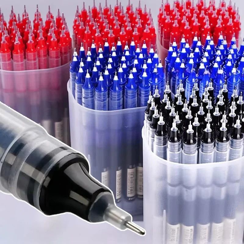 Straight Liquid Gel Pens QuickDrying LargeCapacity 05mm Ink For School Office Writing 0