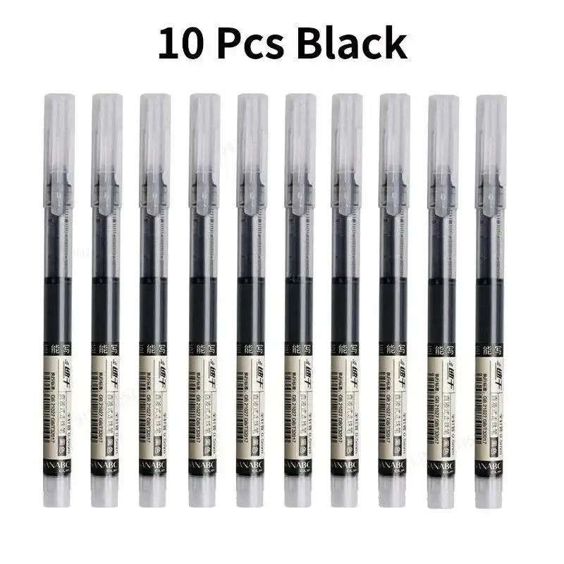 Straight Liquid Gel Pens QuickDrying LargeCapacity 05mm Ink For School Office Writing 6