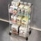 Trolley Storage Rack Transparent Movable Organizer With Hanging Basket For Bathroom Kitchen Makeup 5
