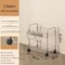 Trolley Storage Rack Transparent Movable Organizer With Hanging Basket For Bathroom Kitchen Makeup 6