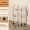 Trolley Storage Rack Transparent Movable Organizer With Hanging Basket For Bathroom Kitchen Makeup 7