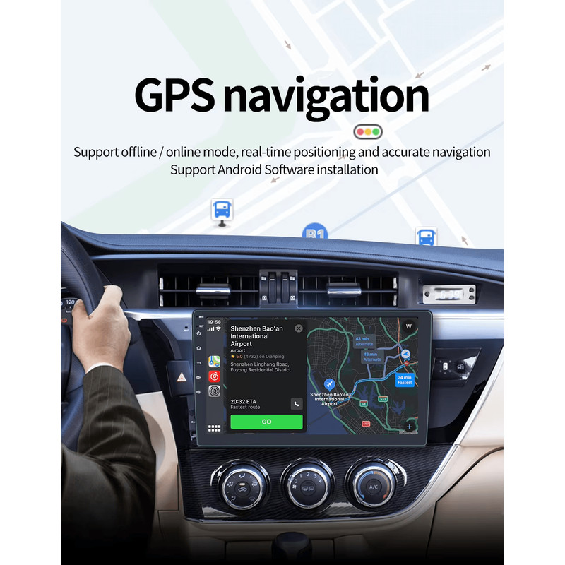 Android Car Radio Multimedia Player With GPS Wireless CarPlay Android Auto WiFi Bluetooth And HD IP 1