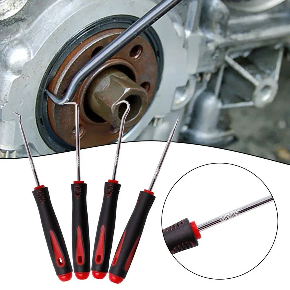 4PCS Car Pick Hook Set Oil Seal Screwdrivers ORing Puller Remover Gasket Seal Auto Repair Tools Kit 0