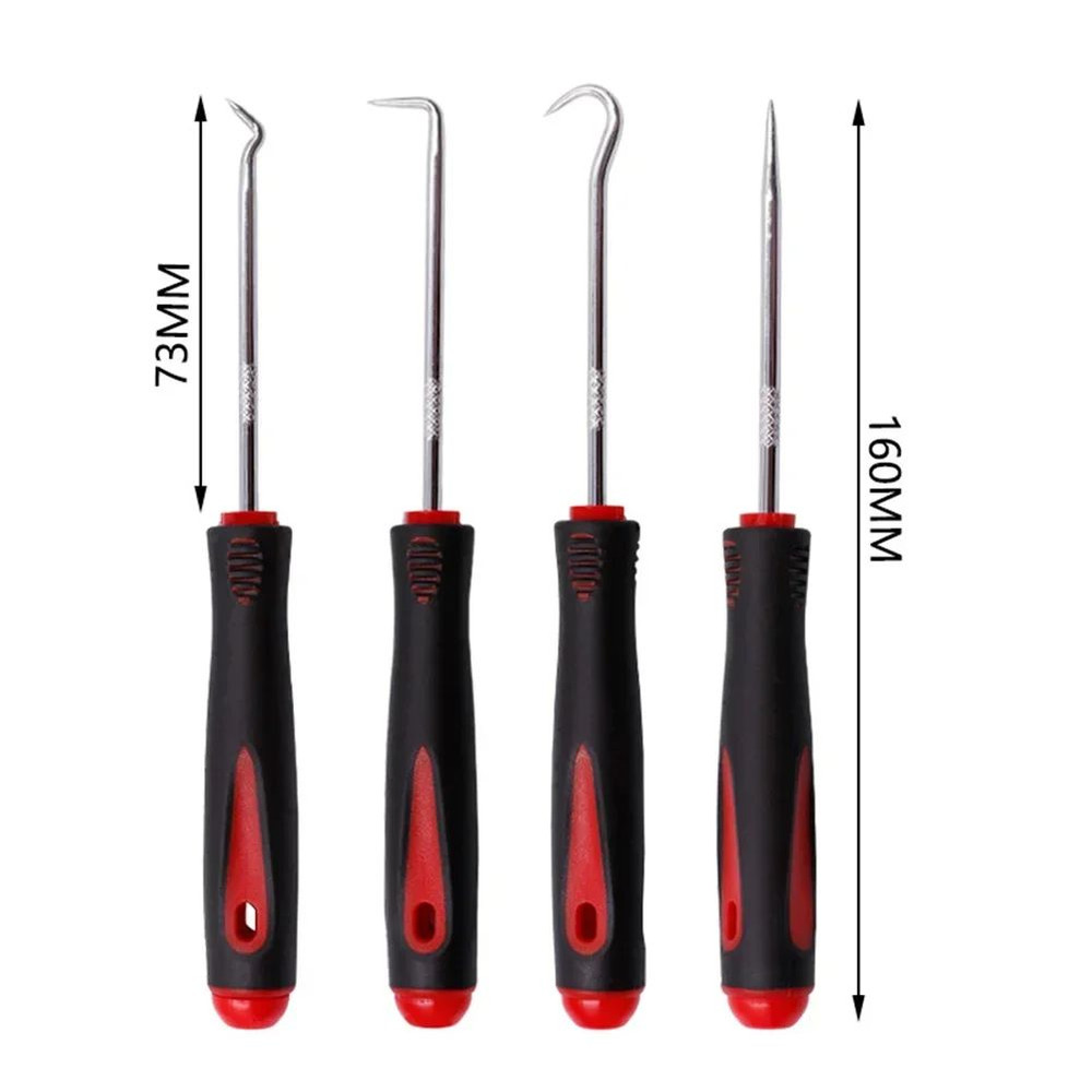 4PCS Car Pick Hook Set Oil Seal Screwdrivers ORing Puller Remover Gasket Seal Auto Repair Tools Kit 4