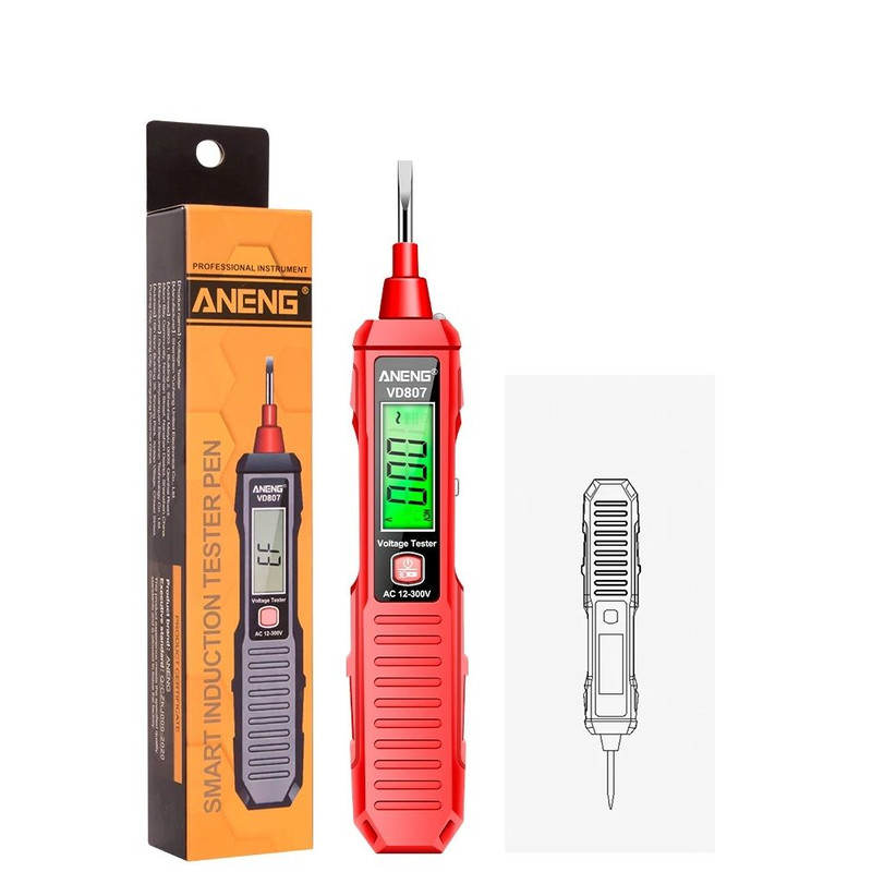 Portable Smart Electric Pen Tester OneWord Induction NCV Sensor NonContact Voltage Detector 12