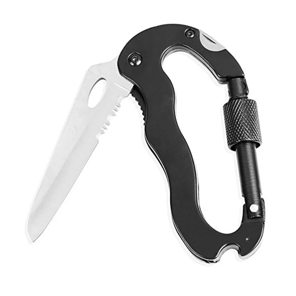 Jungle Outdoor Camping Multifunctional Quick Hang Safety Hiking Buckle Folding Pocket Knife EDC Sur 4