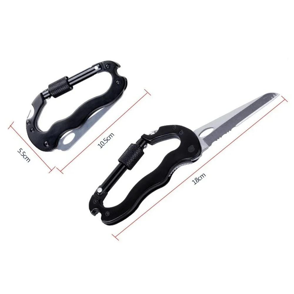 Jungle Outdoor Camping Multifunctional Quick Hang Safety Hiking Buckle Folding Pocket Knife EDC Sur 5
