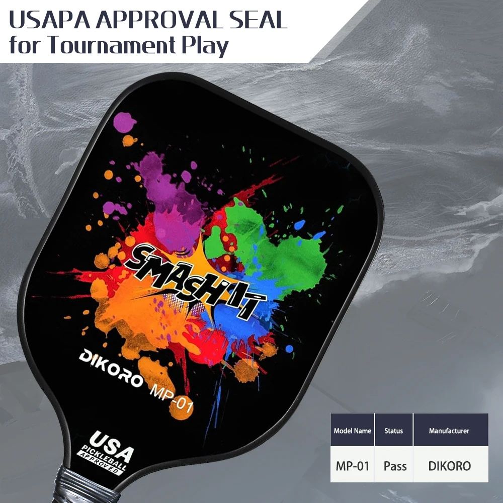 Lightweight Pickleball Paddle Set Graphite Textured Surface With Fiberglass Face USAPA Compliant Pa 1