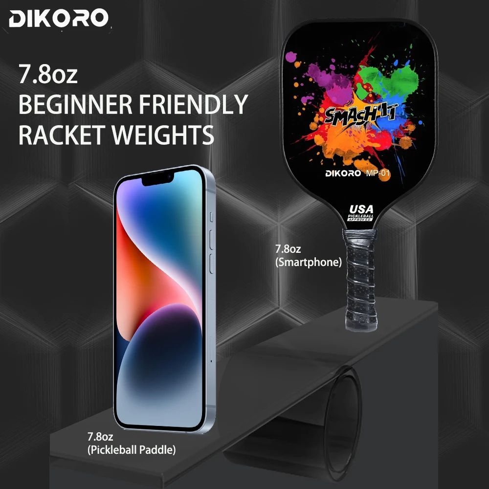 Lightweight Pickleball Paddle Set Graphite Textured Surface With Fiberglass Face USAPA Compliant Pa 2