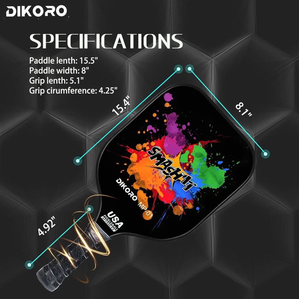 Lightweight Pickleball Paddle Set Graphite Textured Surface With Fiberglass Face USAPA Compliant Pa 4