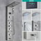 LED Light Bathroom Shower Faucet Set Rainfall Panel System With Digital Temperature Display Massage 6