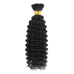brazilian virgin human hair deep wave bulk, no weft braiding hair for boho braids